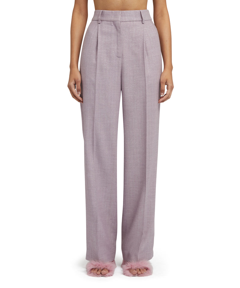 Trousers with  "Shiny Pinstriped Wool" workmanship LILLAC Women 