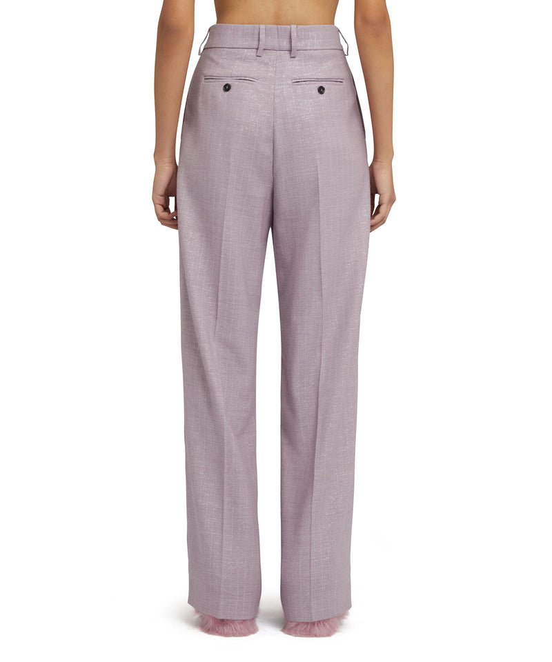 Trousers with  "Shiny Pinstriped Wool" workmanship LILLAC Women 