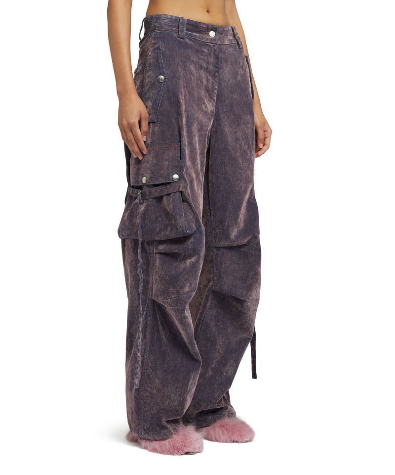 Cargo trousers with "Flock Denim" workmanship PINK Women 