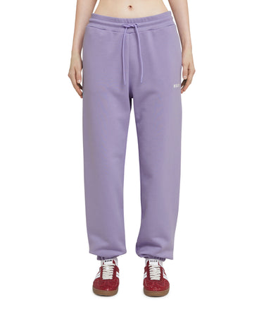 Track pants with high waist and drawstring