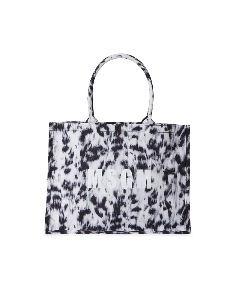 MSGM large tote con stampa animalier GRIGIO Donna 