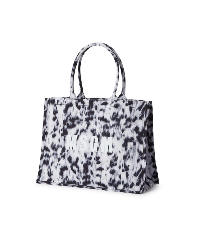 MSGM large tote con stampa animalier GRIGIO Donna 