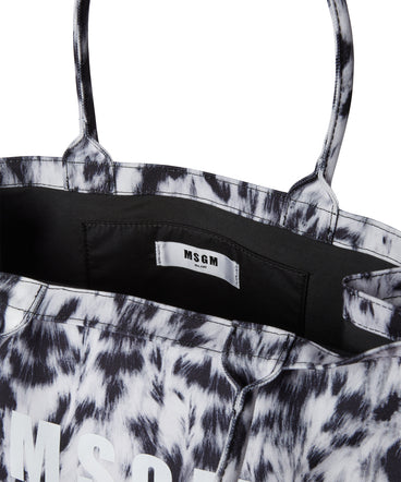 MSGM large tote con stampa animalier