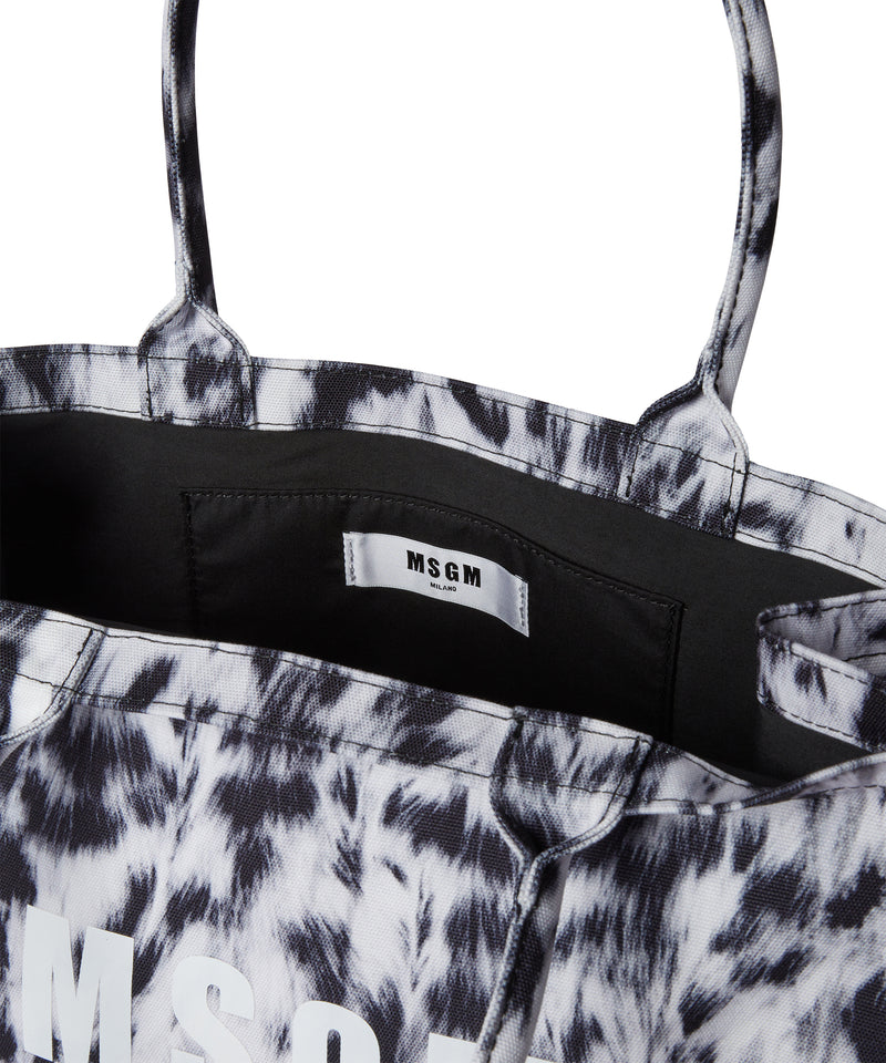 MSGM large tote con stampa animalier GRIGIO Donna 