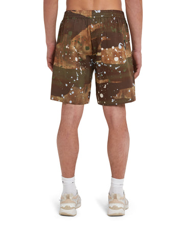 Shorts in popeline stampa "Dripping Camo"