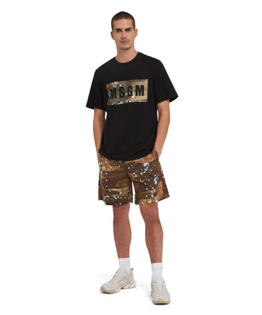 Shorts in popeline stampa "Dripping Camo"