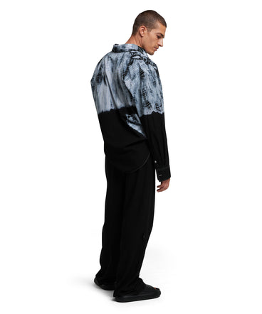 Poplin shirt with tie-dye treatment