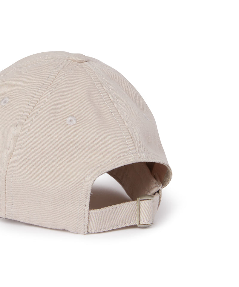 Gabardine cotton baseball cap with distressed effect and embroidered label GREY Men 