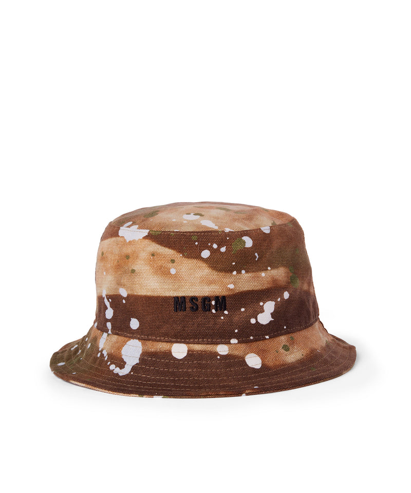 Cappello bucket in cotone stampa "dripping camo" MILITARE Uomo 