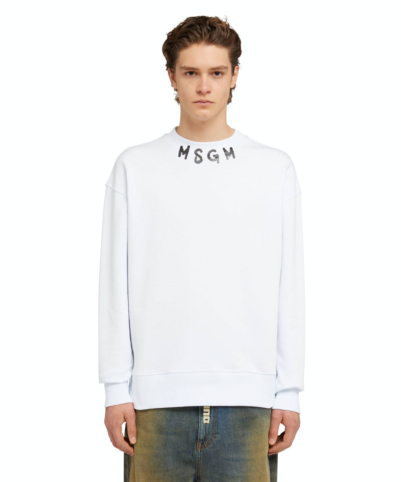 Sweatshirt with brushstroke logo WHITE Men 