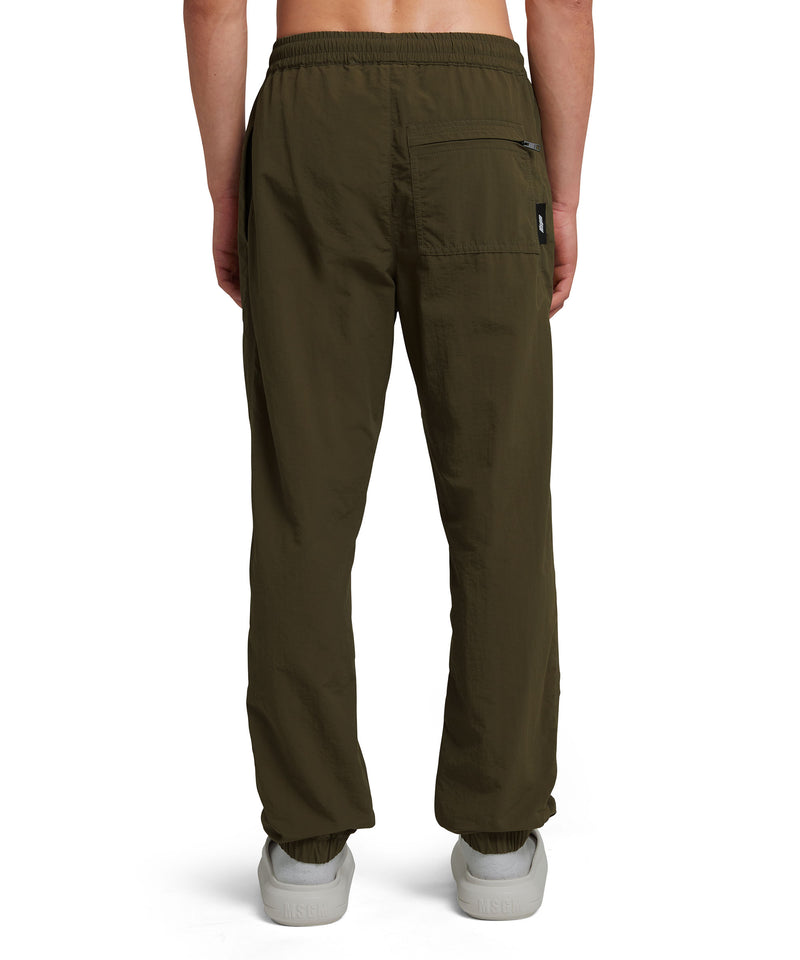 Nylon pants with elasticized waistband MILITARY GREEN Men 