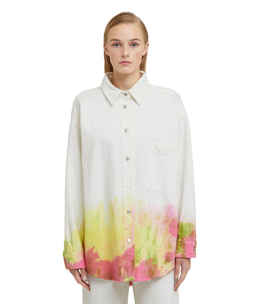 Bull cotton shirt with tie-dye treatment