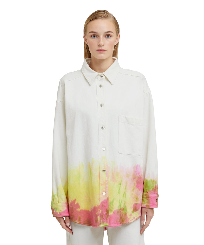 Bull cotton shirt with tie-dye treatment WHITE Women 
