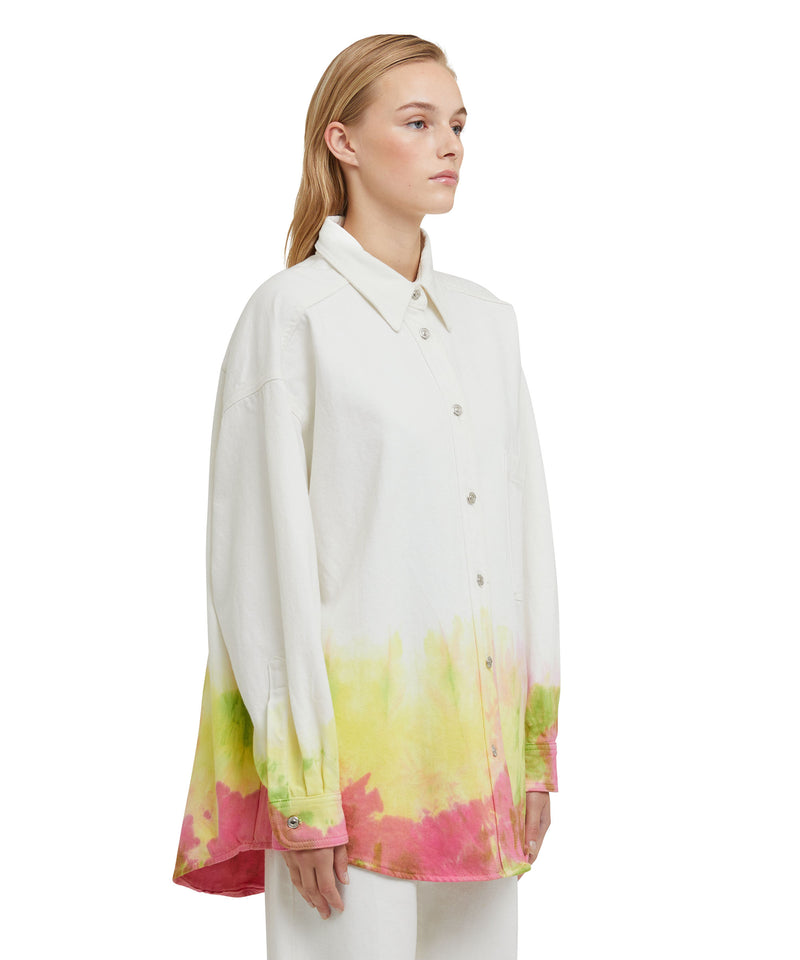 Bull cotton shirt with tie-dye treatment WHITE Women 