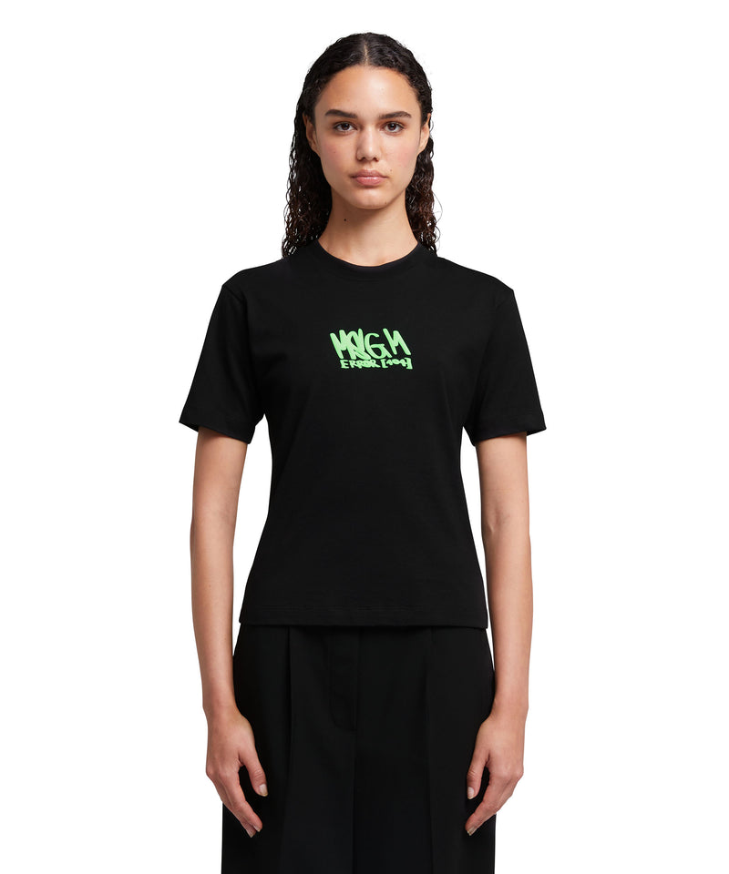 T-Shirt with graffiti logo BLACK Women 