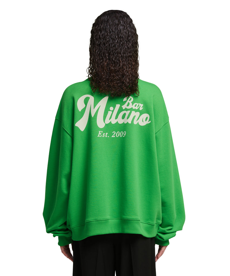 Sweatshirt with "bar Milano" graphic GREEN Women 