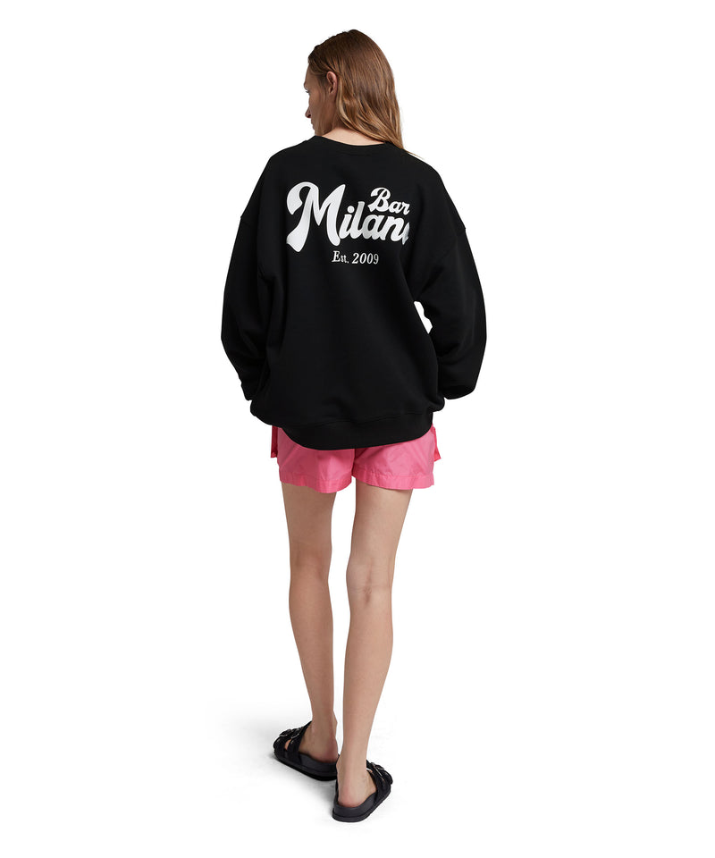 Sweatshirt with "bar Milano" graphic BLACK Women 