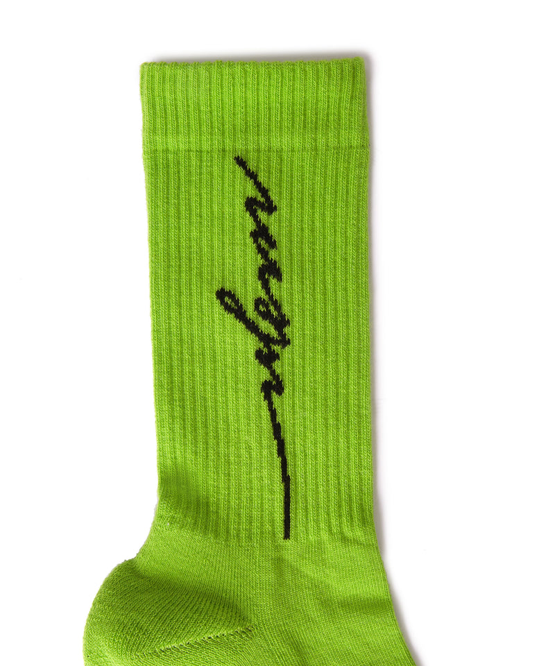 Socks with jacquard cursive logo GREEN Women 