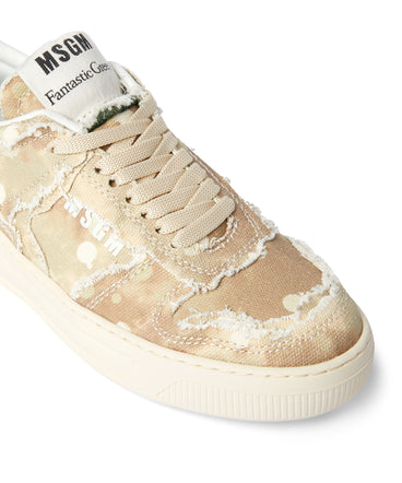 Eco-friendly "FG-1" cotton canvas sneakers with tie-dye effect