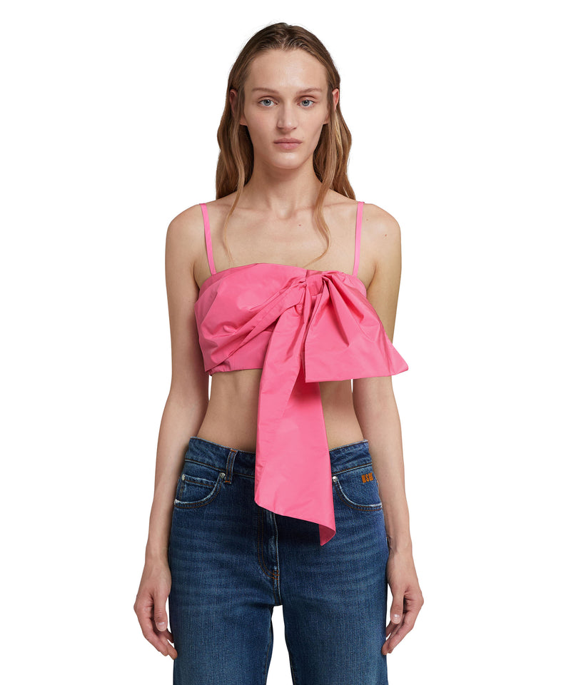 Taffetà top with suspenders and bow PINK Women 