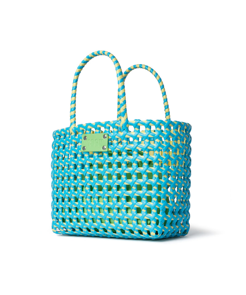 Woven tote bag with logo LIGHT BLUE Women 