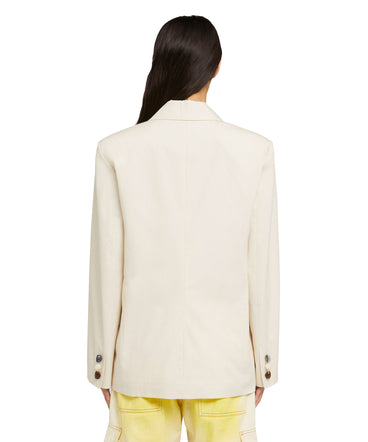 Poplin cotton single-breasted jacket