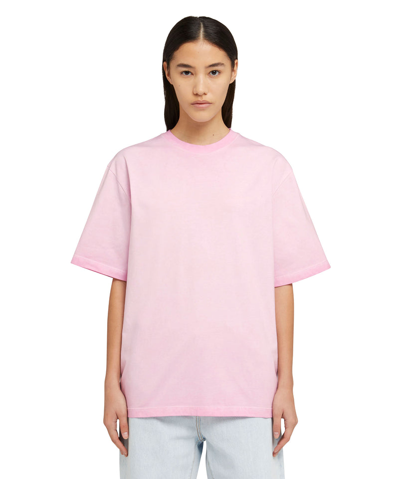 T-Shirt with faded treatment and embroidered logo LIGHT PINK Women 