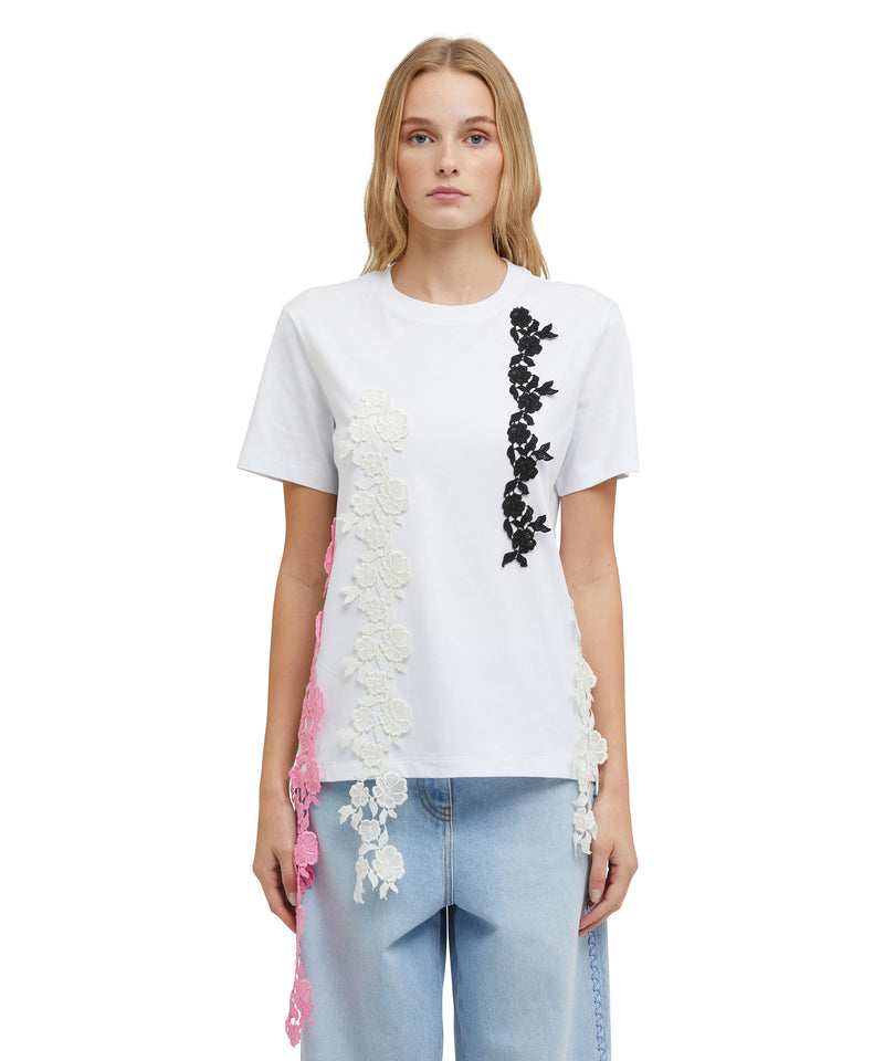 T-Shirt with lace application WHITE Women 