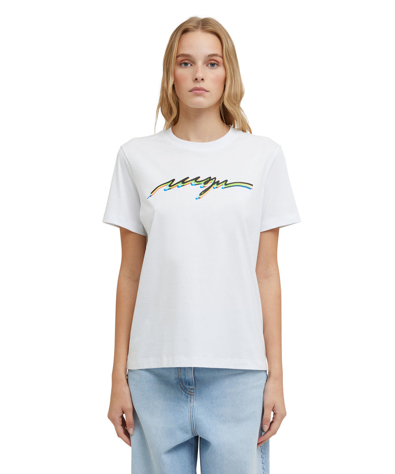 T-Shirt with neon logo WHITE Women 