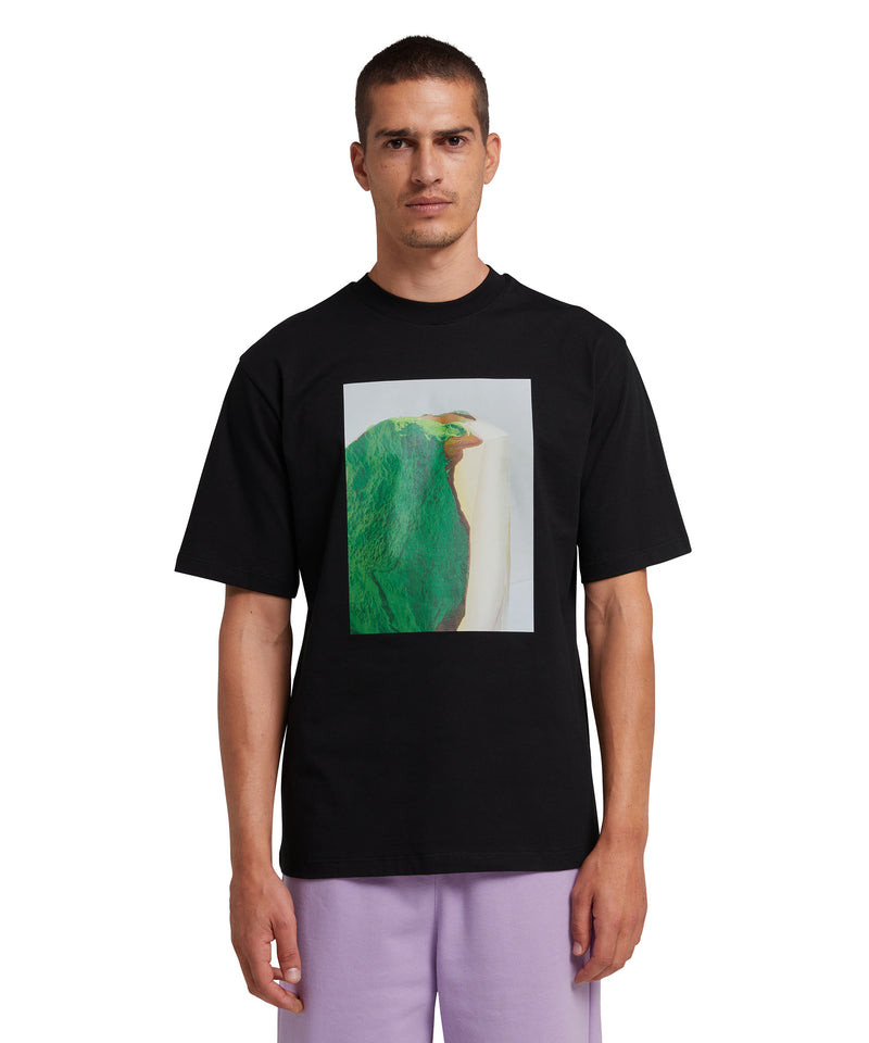 "FANTASTIC GREEN INVERSE SERIES" organic jersey cotton T-Shirt BLACK Unisex 