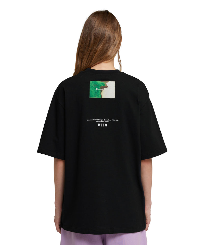 "FANTASTIC GREEN INVERSE SERIES" organic jersey cotton T-Shirt BLACK Unisex 