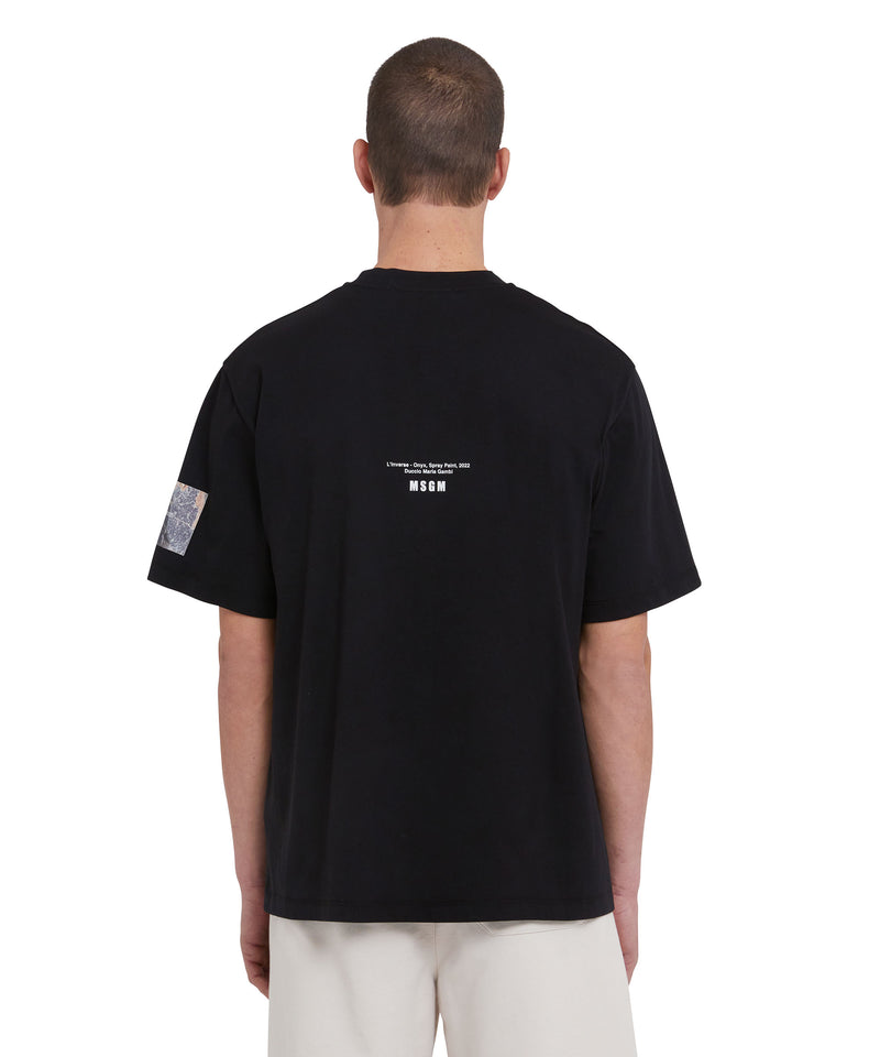 T-Shirt "FANTASTIC GREEN L’INVERSE SERIES" in jersey di cotone organico NERO Unisex 