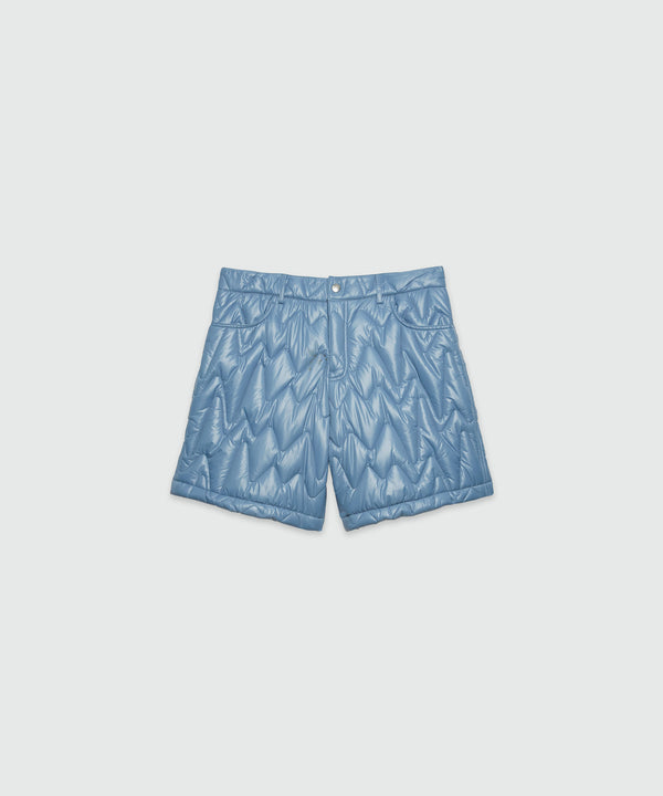 Sky blue "TheMwave" quilted pattern shorts