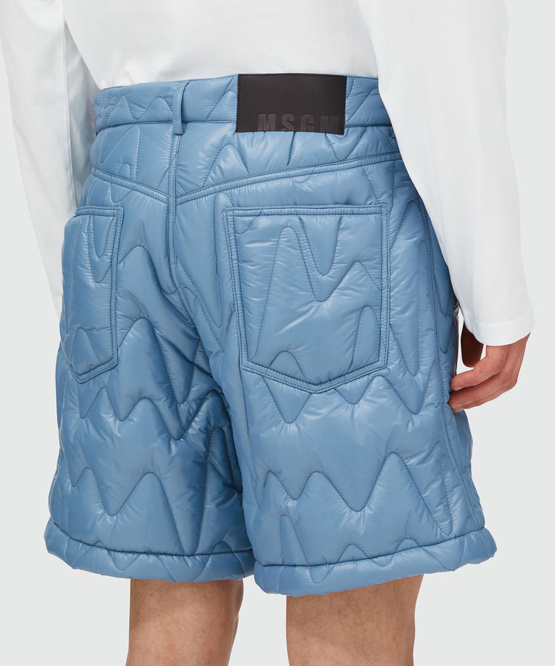 Sky blue "TheMwave" quilted pattern shorts LIGHT BLUE Men 