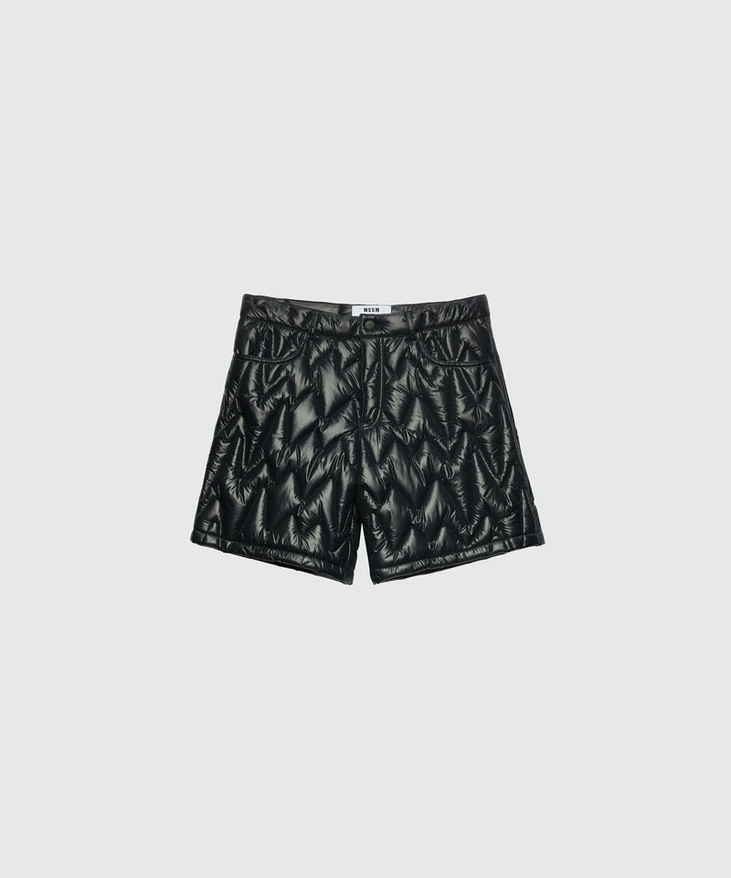 Black quilted "TheMwave" pattern shorts BLACK Men 