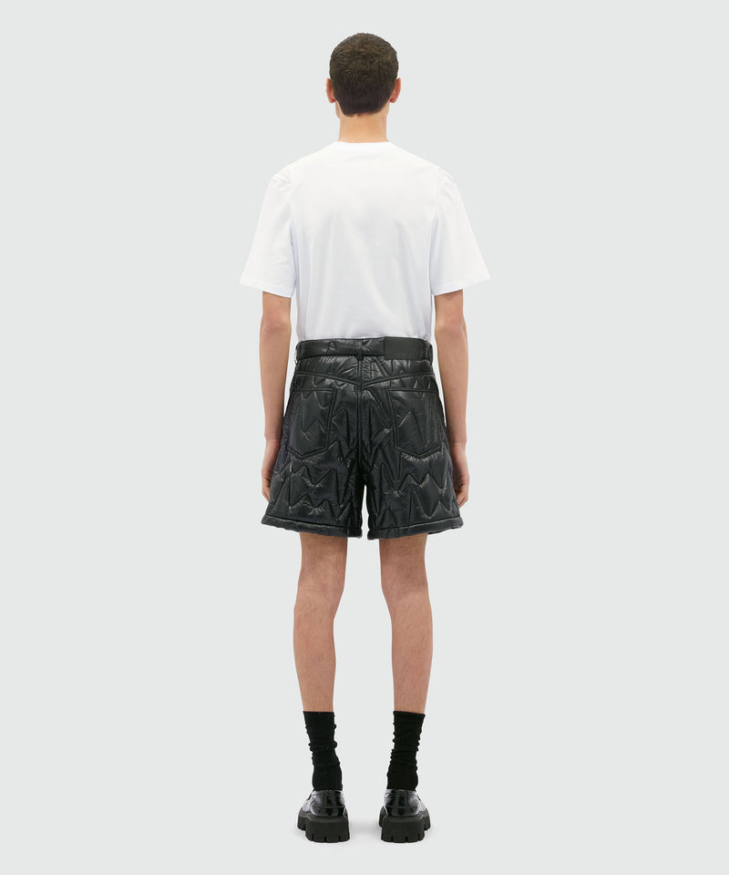 Black quilted "TheMwave" pattern shorts BLACK Men 