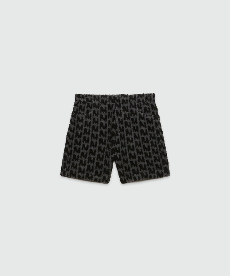 Faux-fur "TheMwave" jacquard shorts DARK GREY Men 