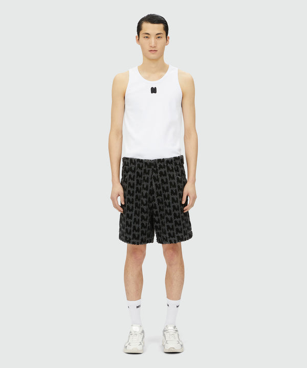 Faux-fur "TheMwave" jacquard shorts