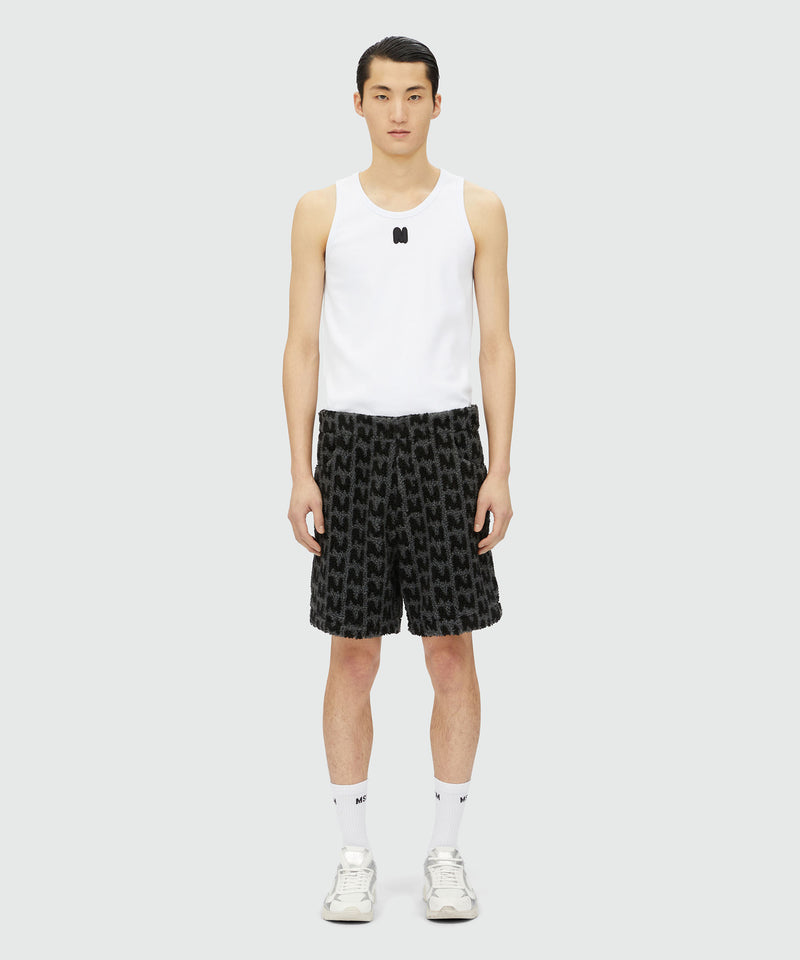 Faux-fur "TheMwave" jacquard shorts DARK GREY Men 