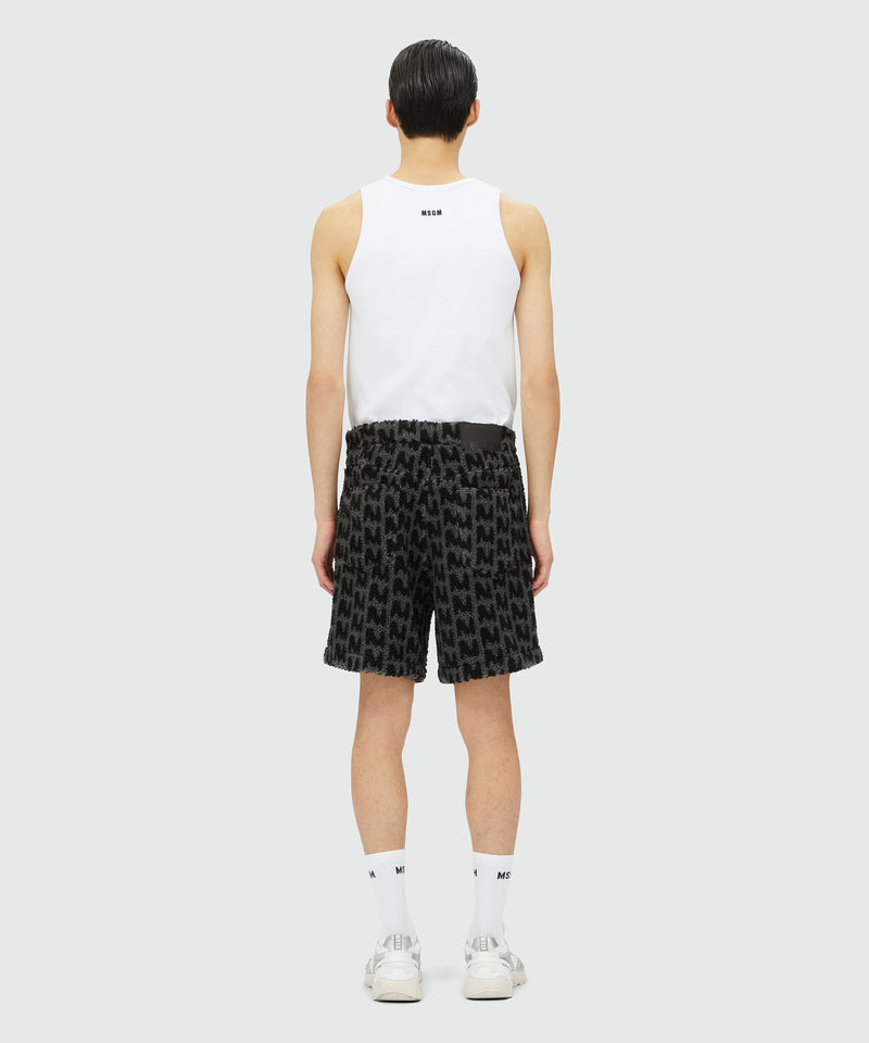 Faux-fur "TheMwave" jacquard shorts DARK GREY Men 