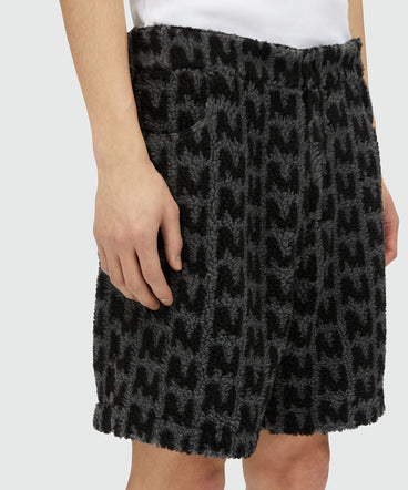 Faux-fur "TheMwave" jacquard shorts