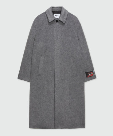 Long gray wool blend coat