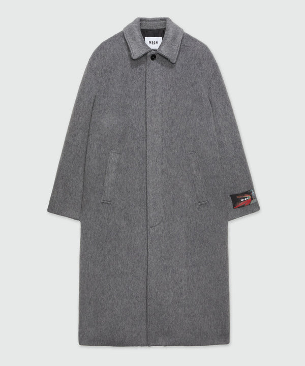 Long gray wool blend coat