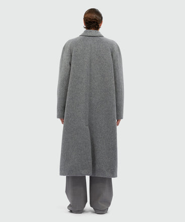 Long gray wool blend coat