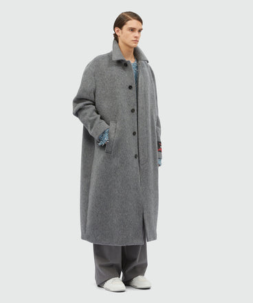 Long gray wool blend coat