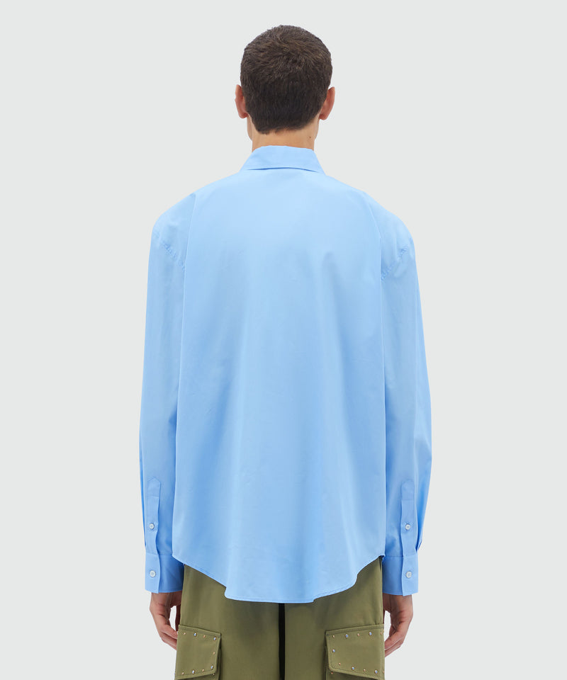 Organic cotton shirt with multicolor studs LIGHT BLUE Men 