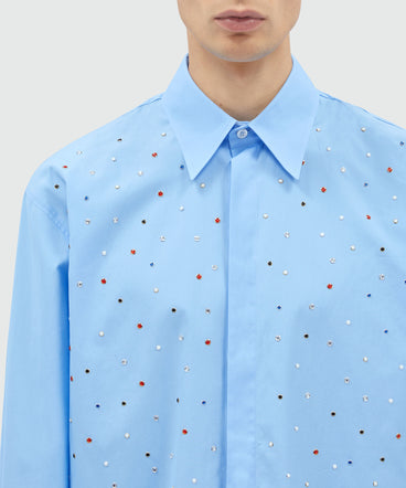 Organic cotton shirt with multicolor studs