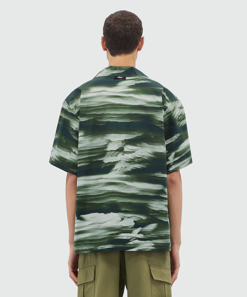 Poplin bowling shirt with collection grpahics GREEN Men 