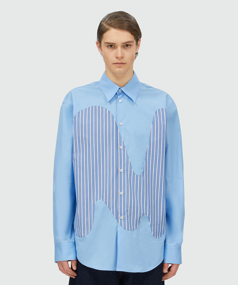 Cotton shirt with inlaid "TheMwave" monogram LIGHT BLUE Men 