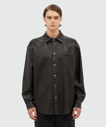 Black eco-leather shirt